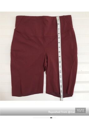 LULULEMON SZ 6 Women’s High-Rise Maroon Bike Shorts EUC